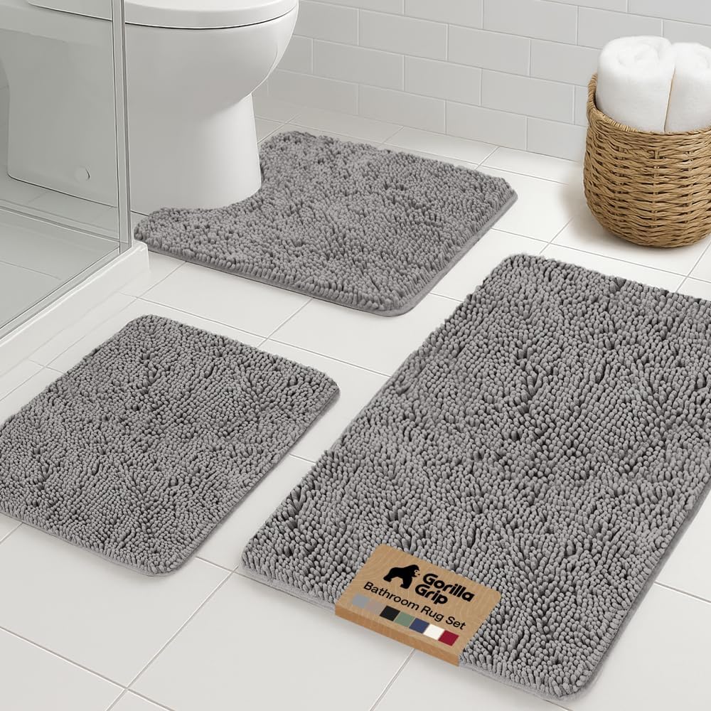 Set 3 Alfombras Baño Goma Absorbente 24pulg
