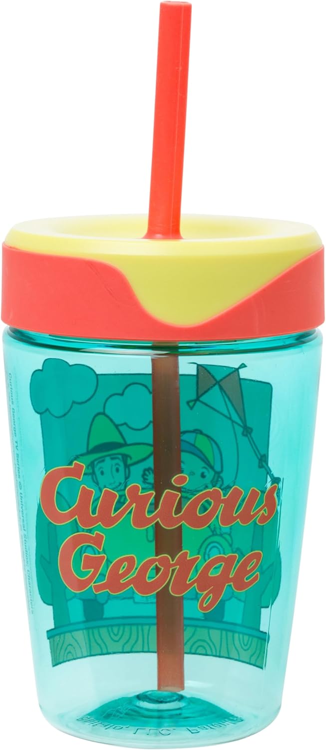 Vaso plástico a prueba de derrames con tapa y pajilla 17.5oz