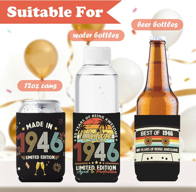 Fundas enfriadoras latas 80 aniversario paquete 12 vintage