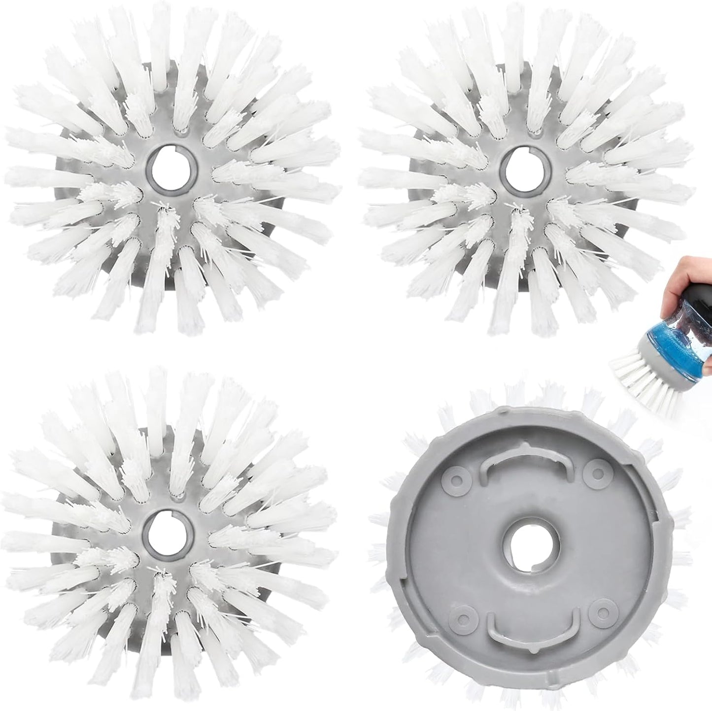 4 Cabezales repuesto cepillo platos OXO color gris