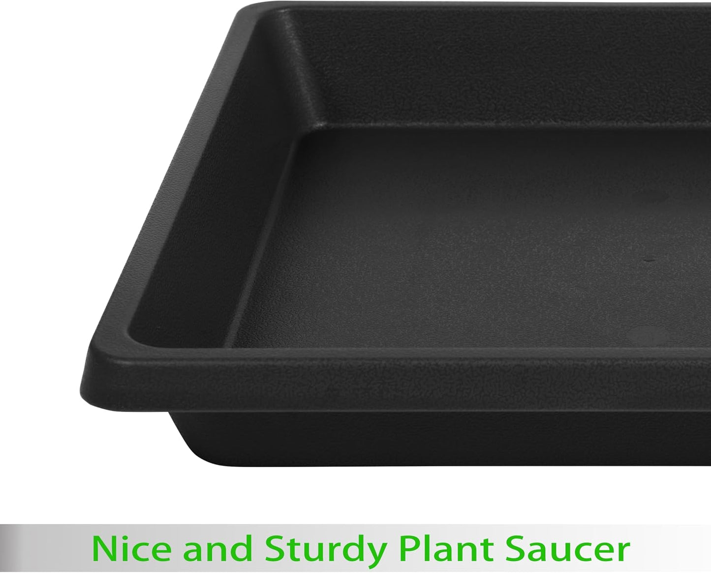 2 Platillos Cuadrados 14pulg Plástico para Plantas