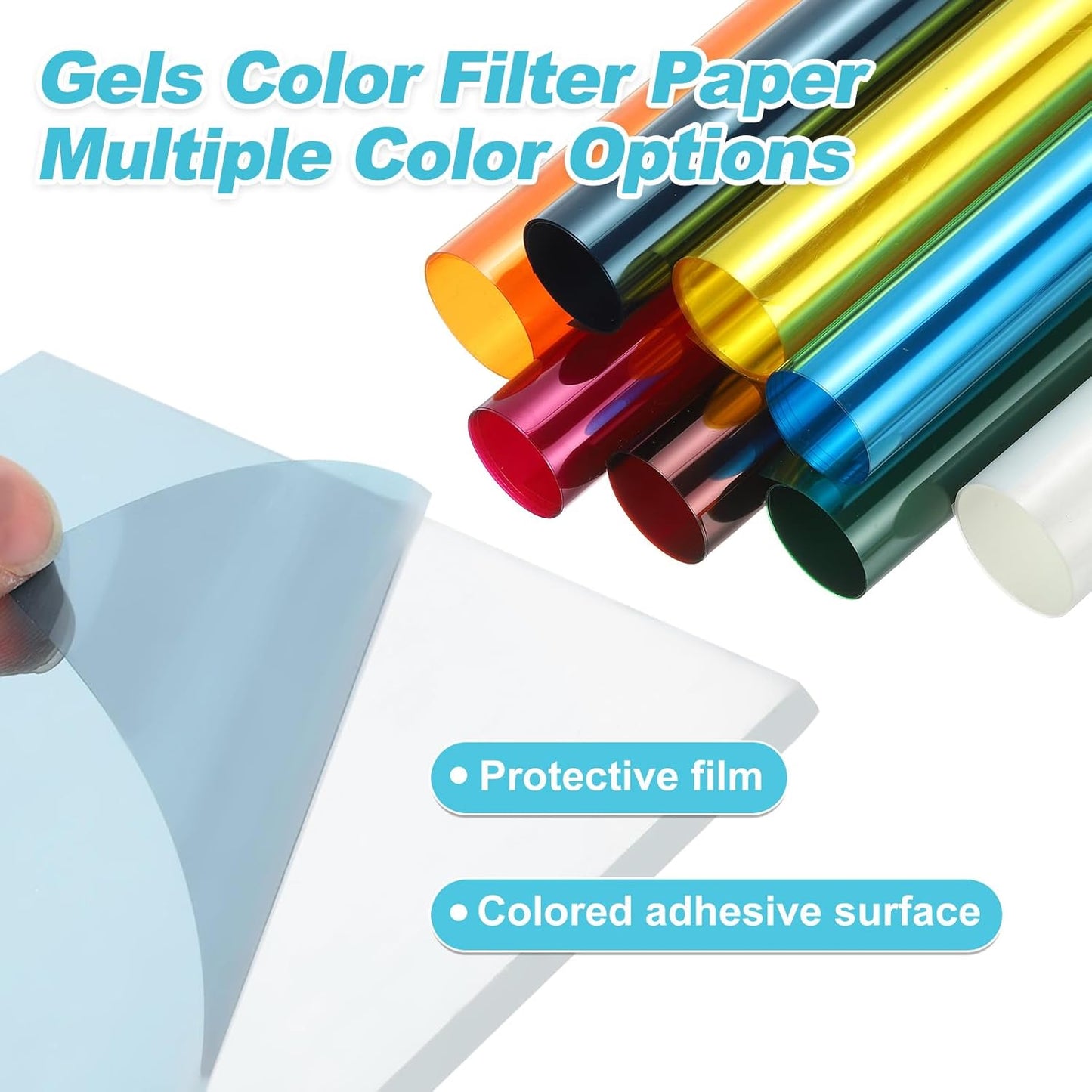 Filtro gel luz estudio 15.7x19.7pulg blanco rojo pack 2