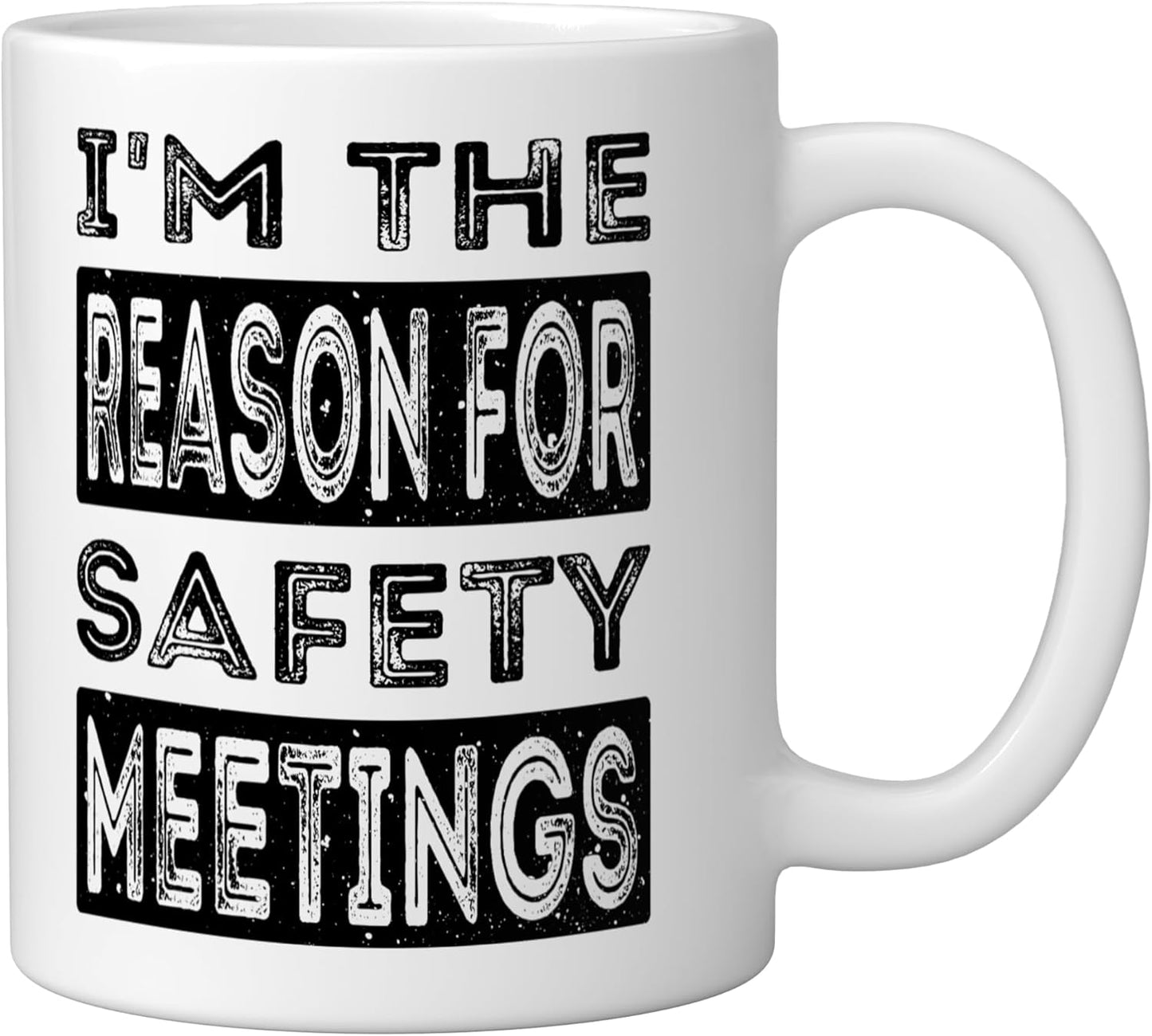 Taza cerámica para reuniones de seguridad blanco