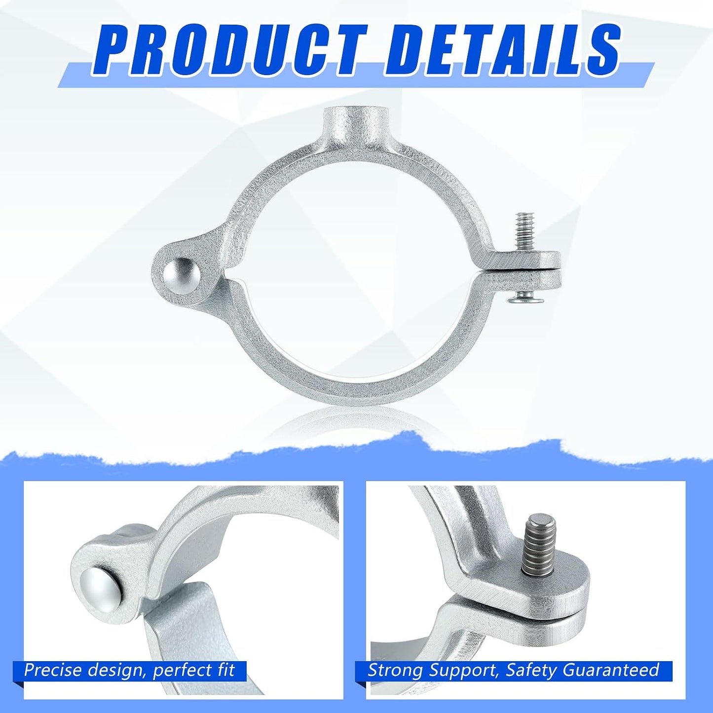 20 Ganchos Tubo 1-1/2pulg Soporte Hierro Galvanizado Pared Techo