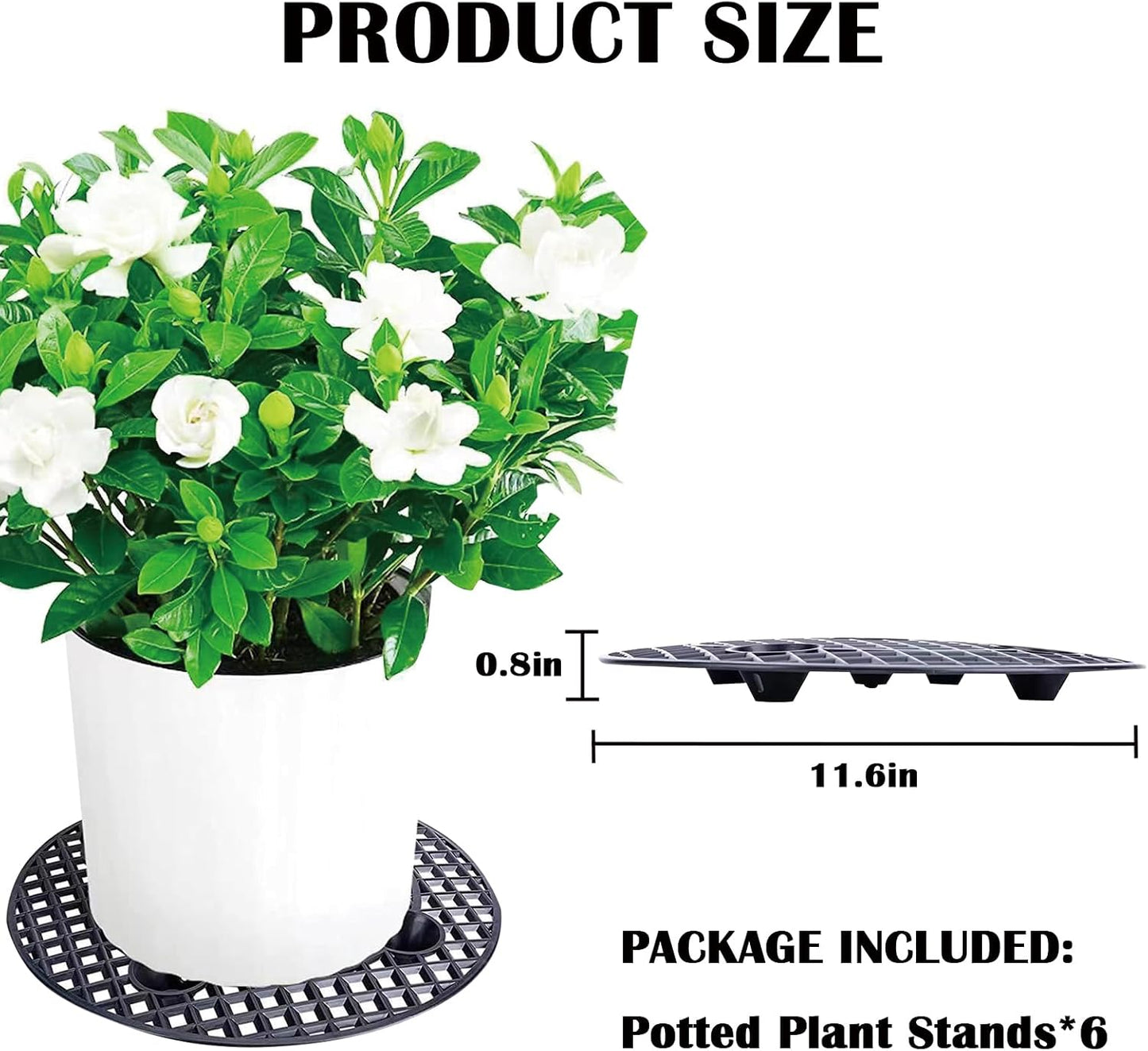 6 Soportes Plantas 12pulg Elevador Interior Exterior Jardín