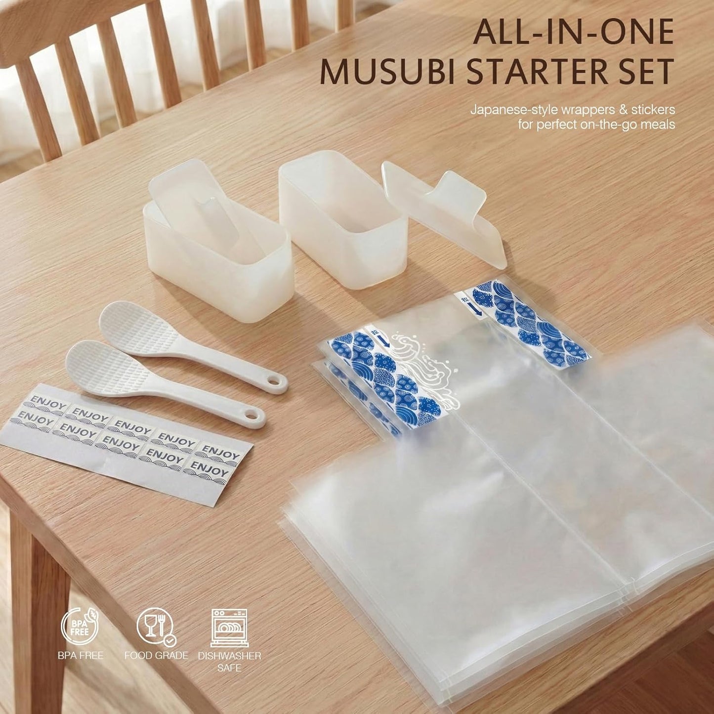 2 Moldes Musubi Antiadherente Sin BPA con Cucharas Arroz