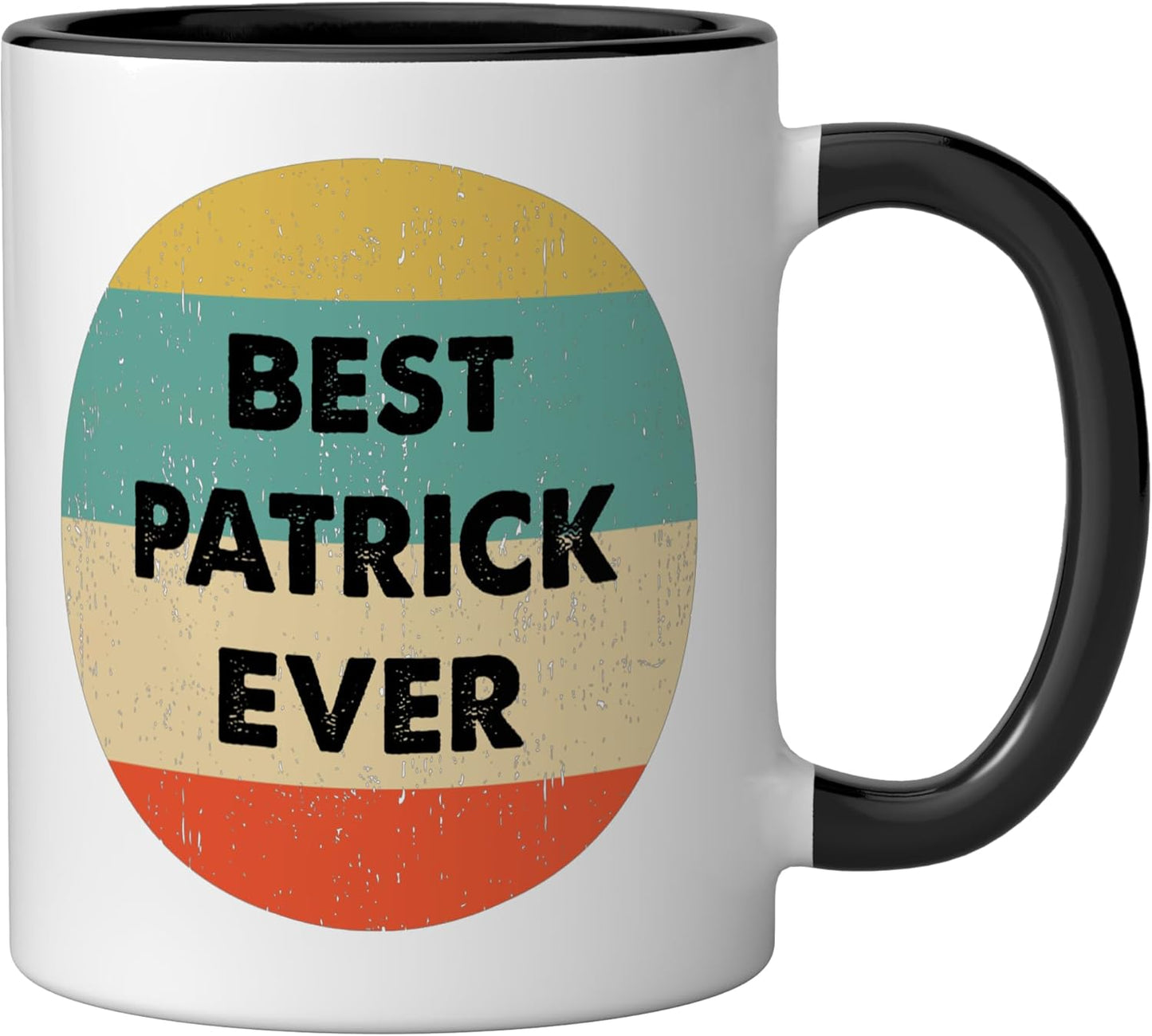 Taza cerámica Patrick Name negra/blanca