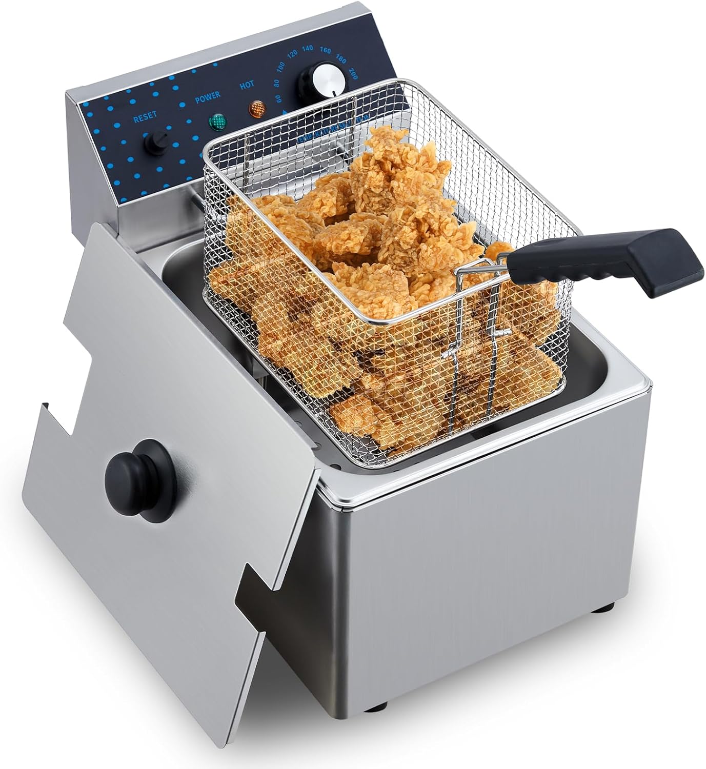Fritadora eléctrica acero inox 2gal canasta ajustable
