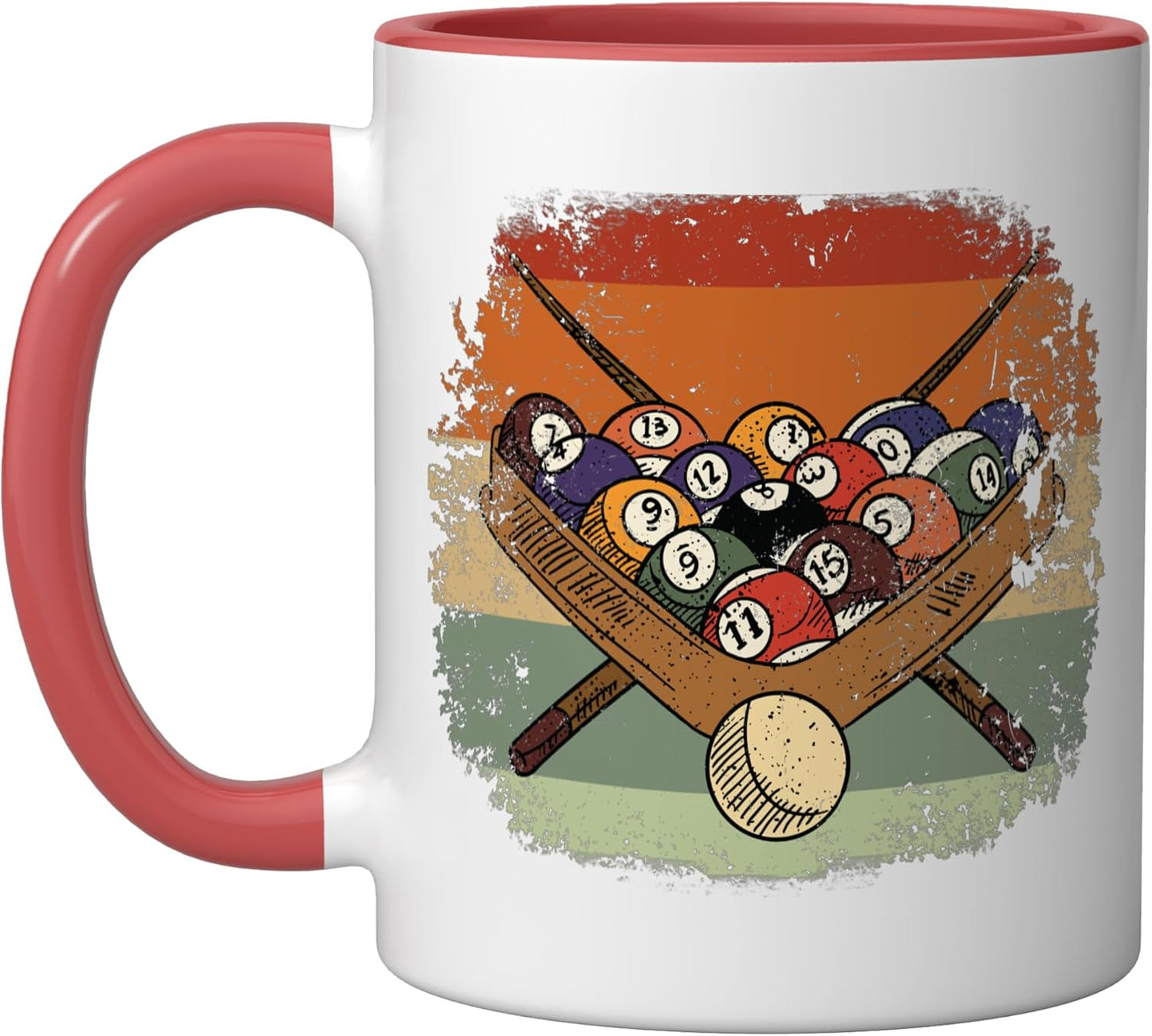 Juego de billar palos para mesa de billar cerámica taza rojo blanco