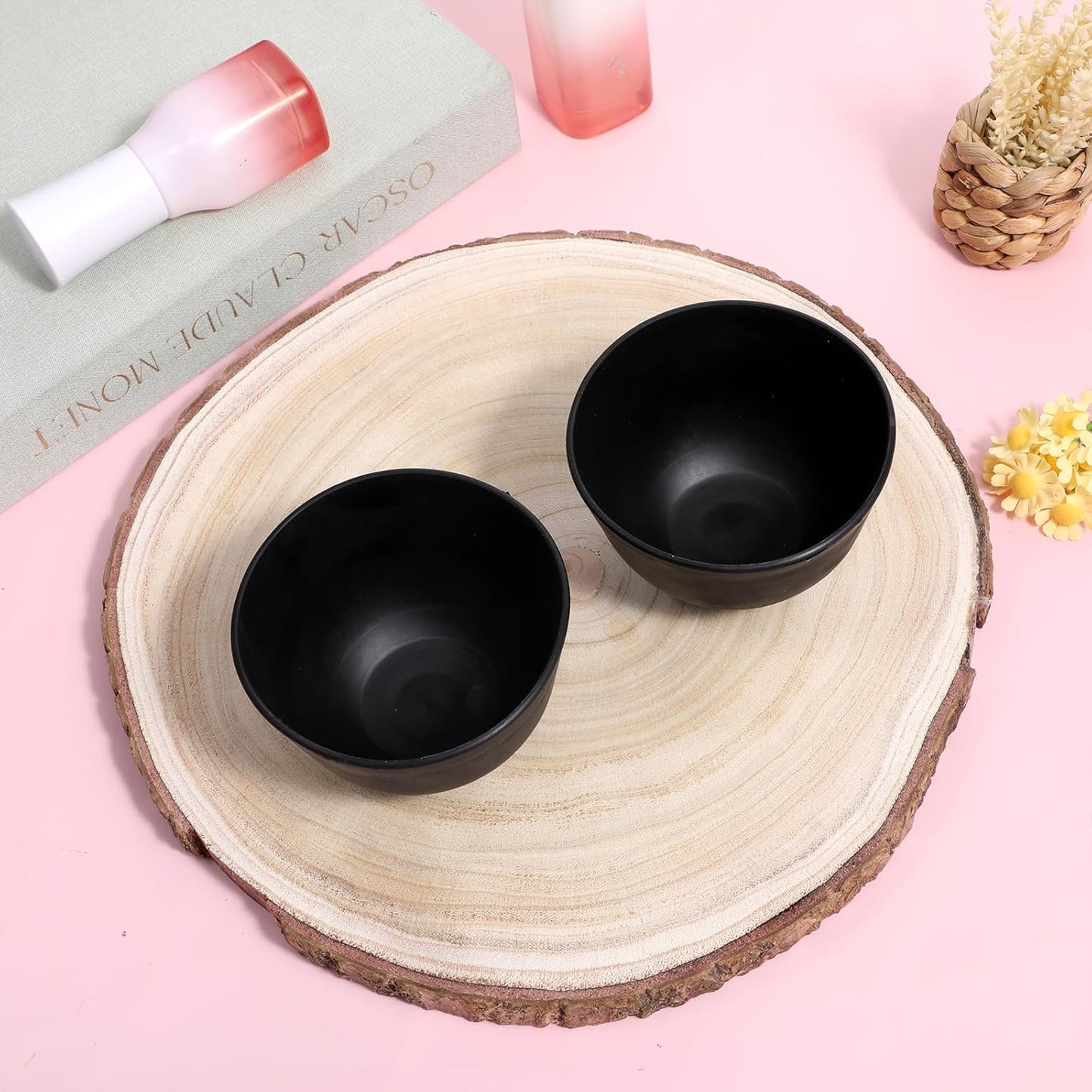 2 cuencos de goma negra para mascarilla facial, uso en salón y hogar