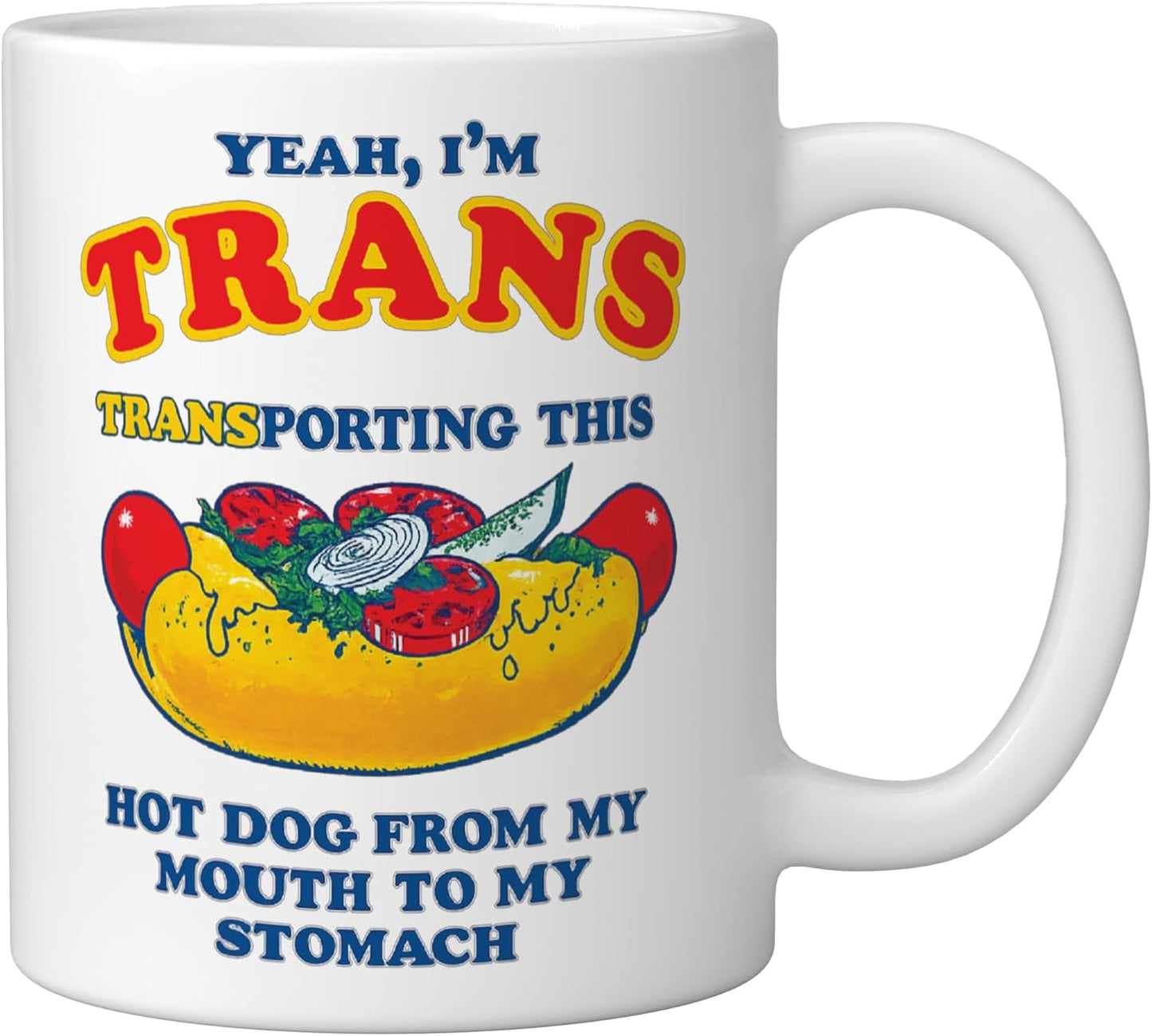 Taza Cerámica Humorística para Hot Dog Blanco
