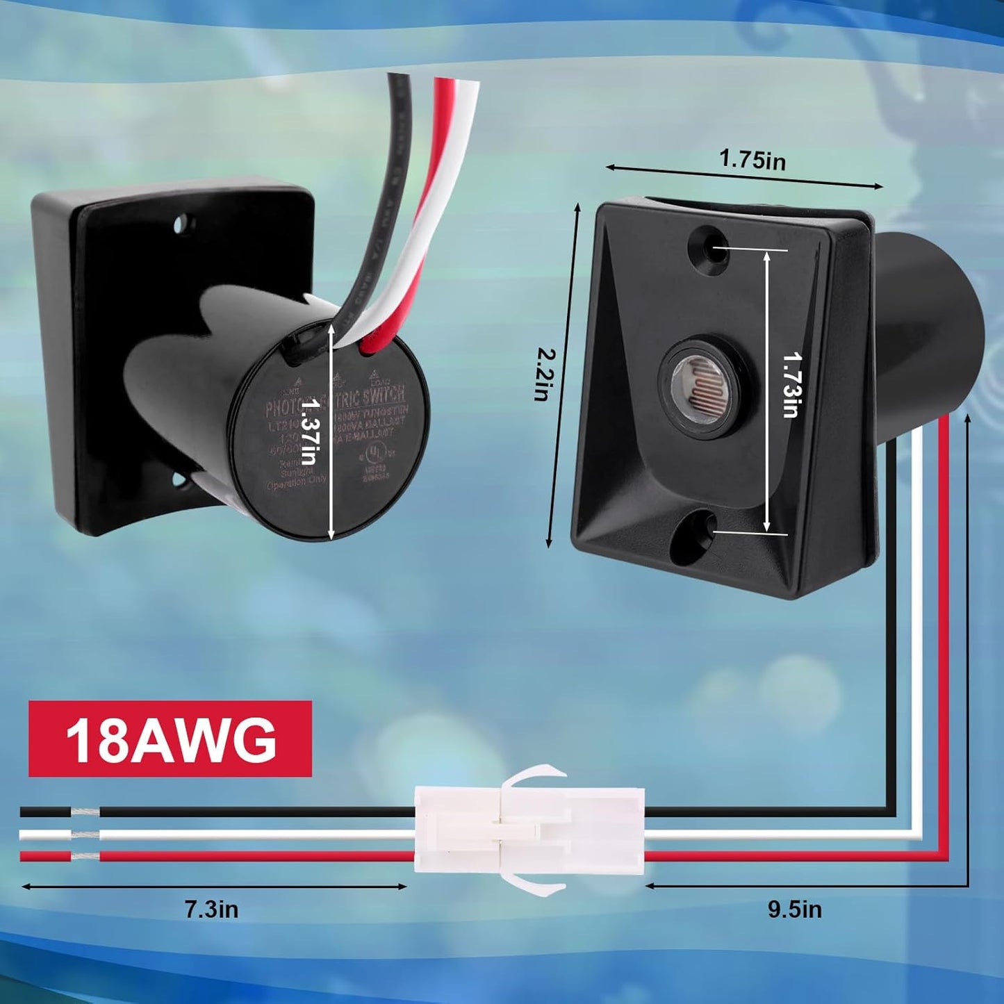 Sensor anochecer amanecer interruptor fotoeléctrico exterior 120V