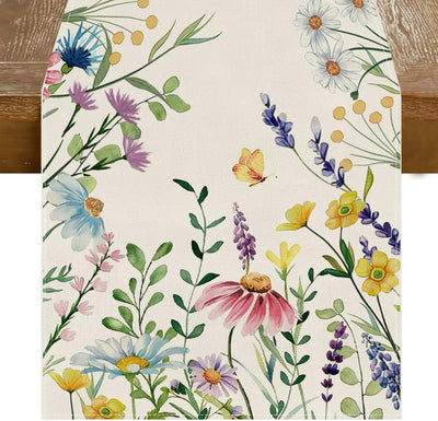 Camino mesa verano floral lavanda 13x90pulg