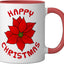 Taza Cerámica Navidad Flor Poinsettia Rojo/Blanco