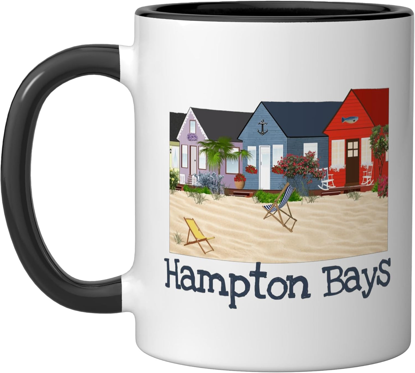 Taza cerámica Hampton Bays Long Island Black/White