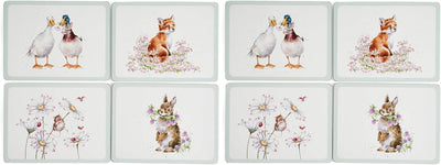 Set 4 manteles flor silvestre con respaldo corcho