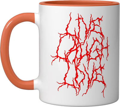 Taza cerámica para Halloween con frase irónica en negro y amarillo