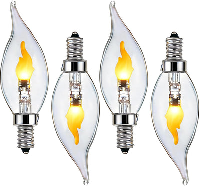 Bombilla LED E12 efecto llama parpadeante naranja set 4