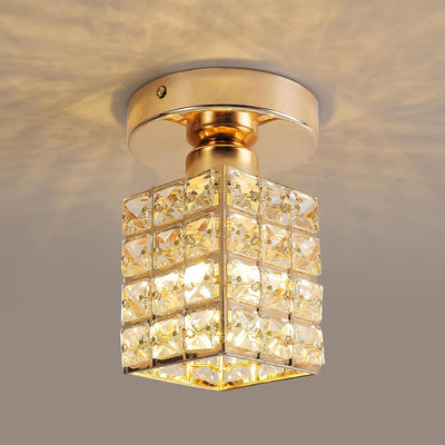 Lámpara empotrada pasillo cocina cristal K9 base metal