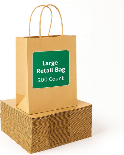 Bolsas kraft rectangulares con asas 200 pzas para catering