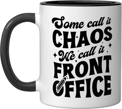 Taza Cerámica para Oficina Jefe Recepción Negro/Blanco