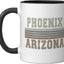 Taza cerámica Retro Phoenix Arizona negra/blanca