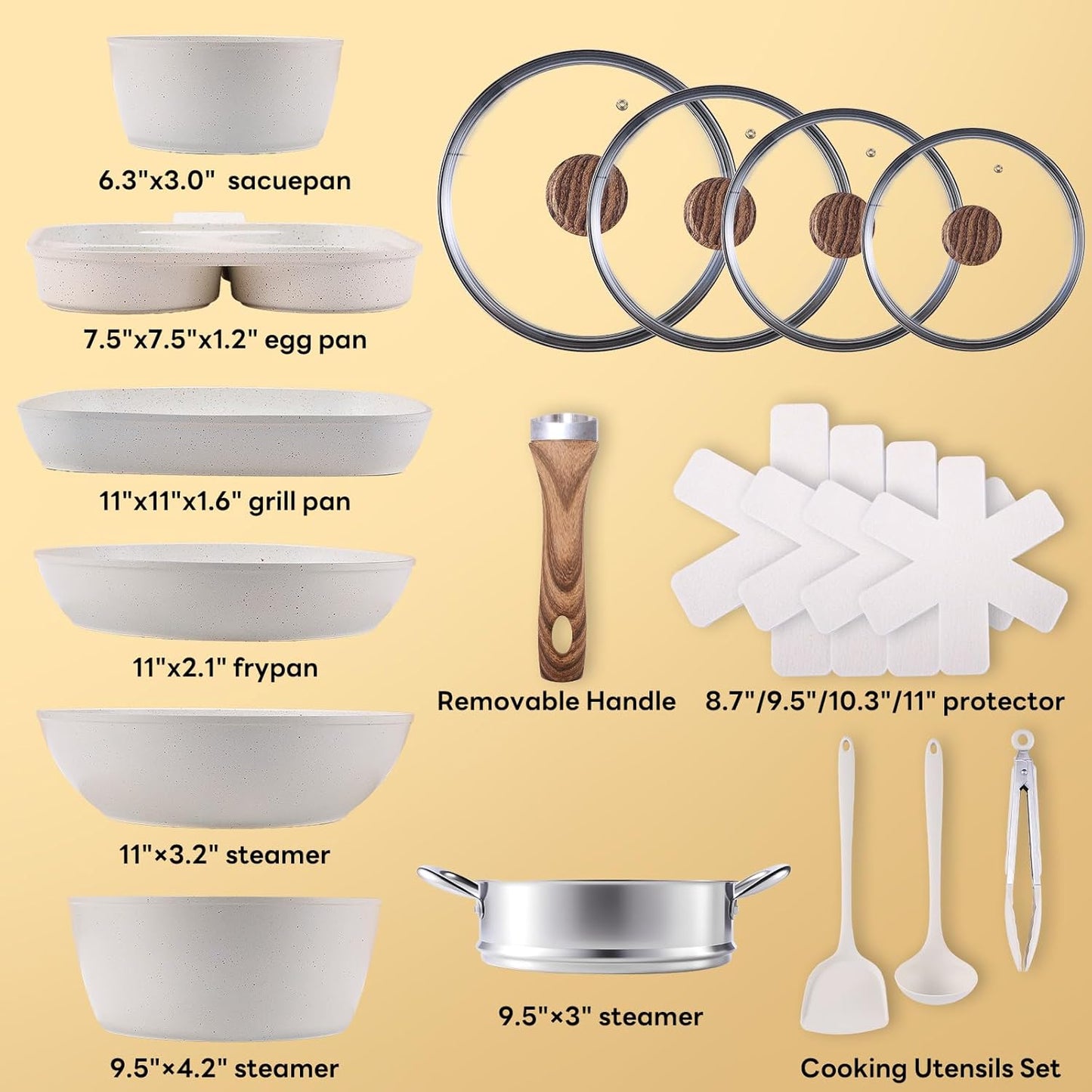 Set 17 Pzas Ollas Sartenes Antiadherentes Comp Inducción