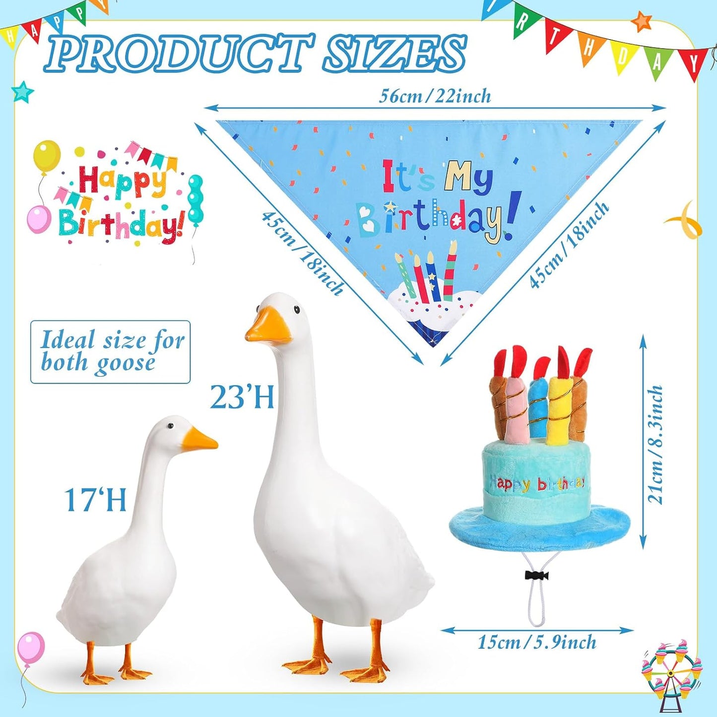 Disfraz ganso cumpleaños con sombrero y bandana