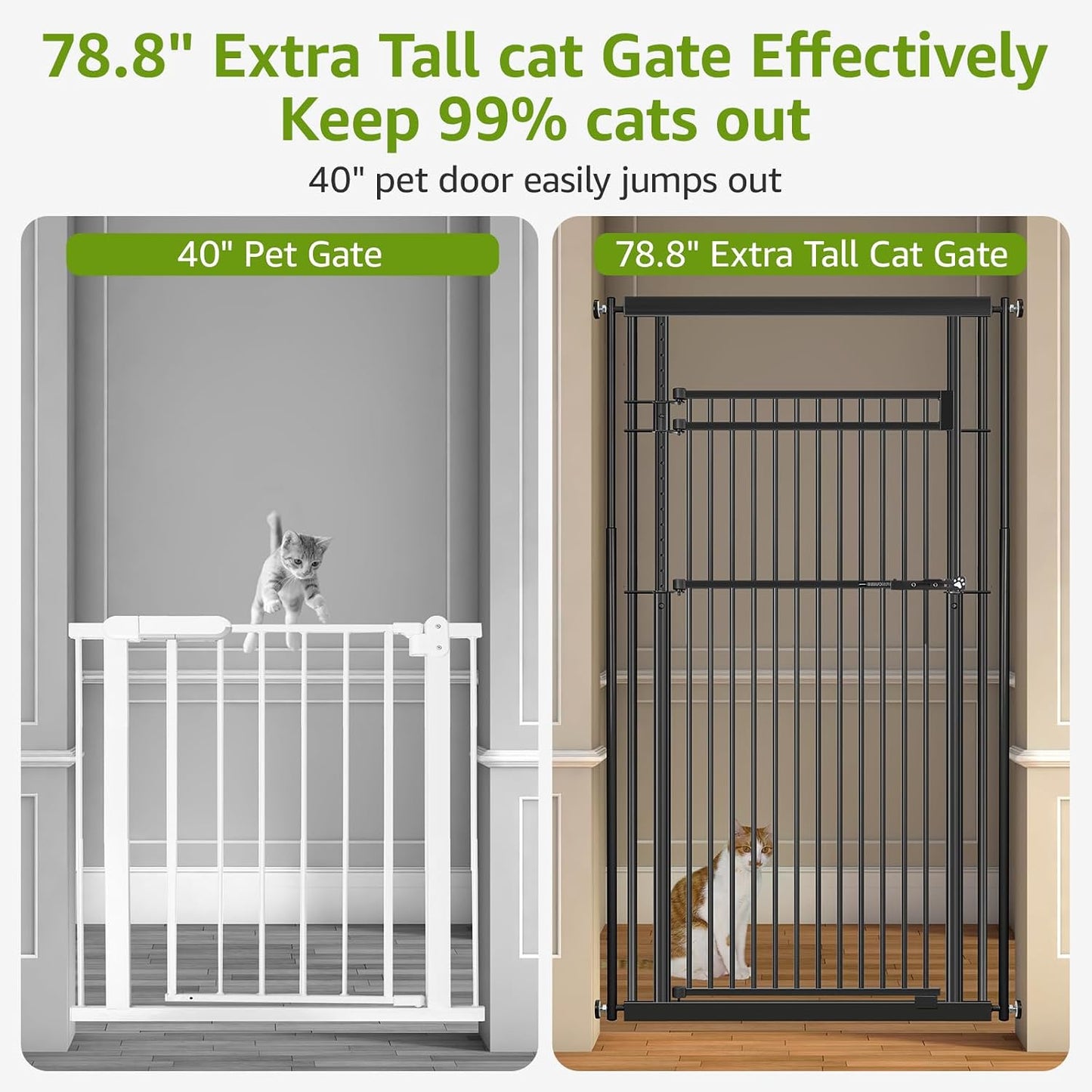 Puerta extra alta para mascotas 78.8pulg 32.8-37.4pulg ancho