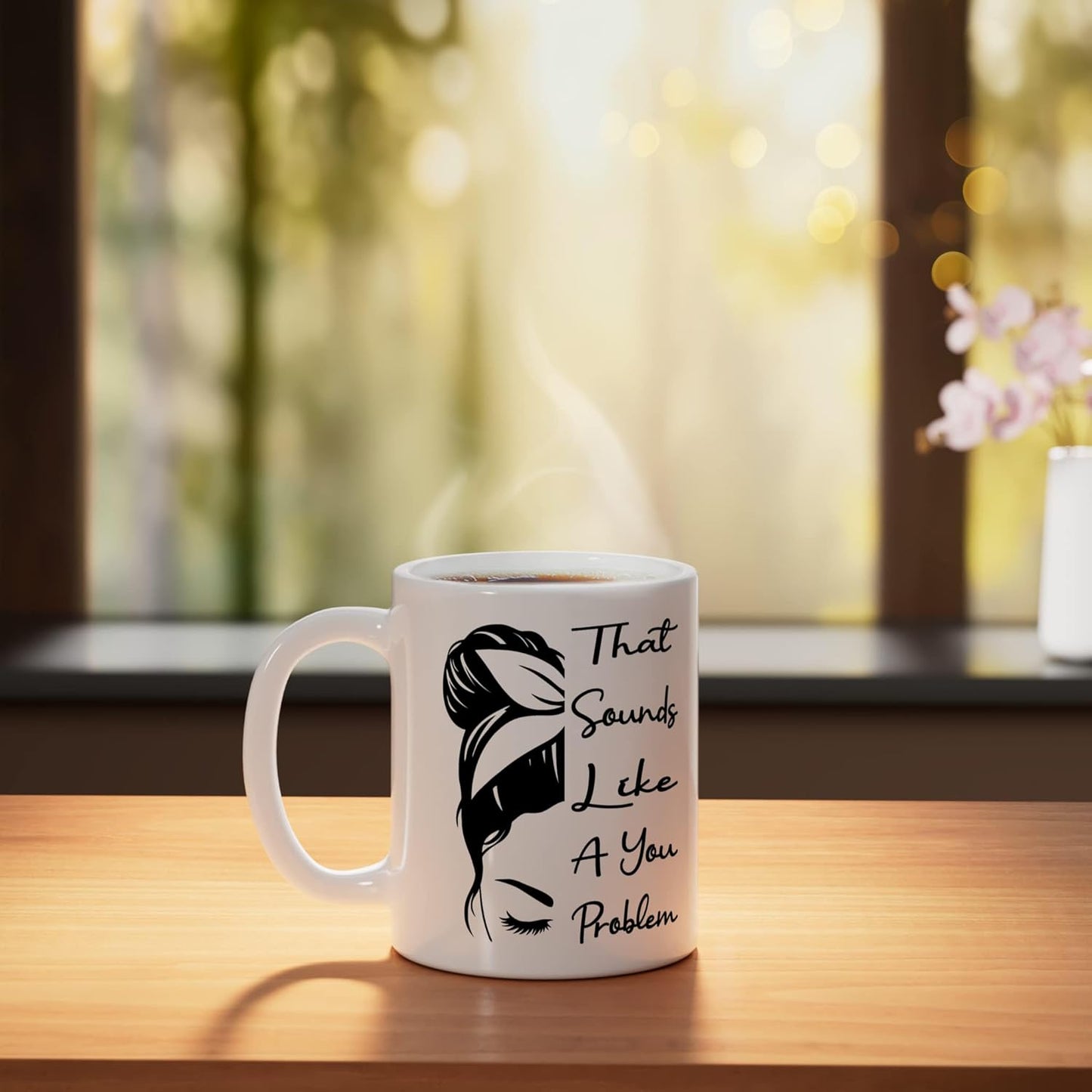 Taza Cerámica para Introvertido Con Dibujo Blanco