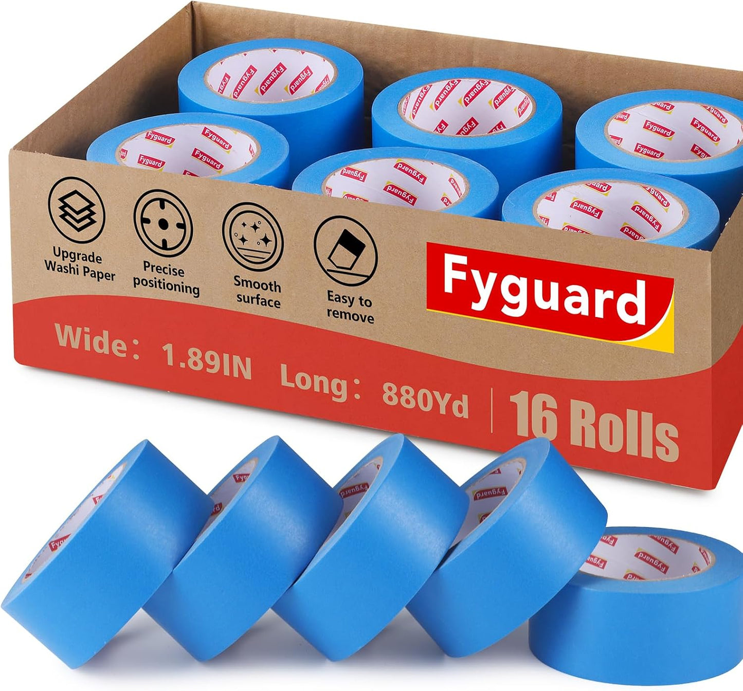 16 Rollos Cinta Azul 2pulg x 880yardas para Pintura y Manualidades