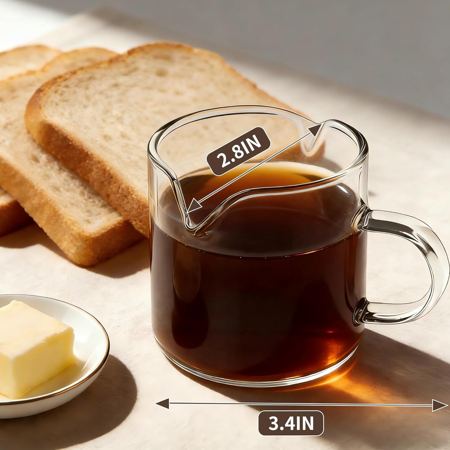 Tazas de café expreso de vidrio con doble vertido, paquete de 2