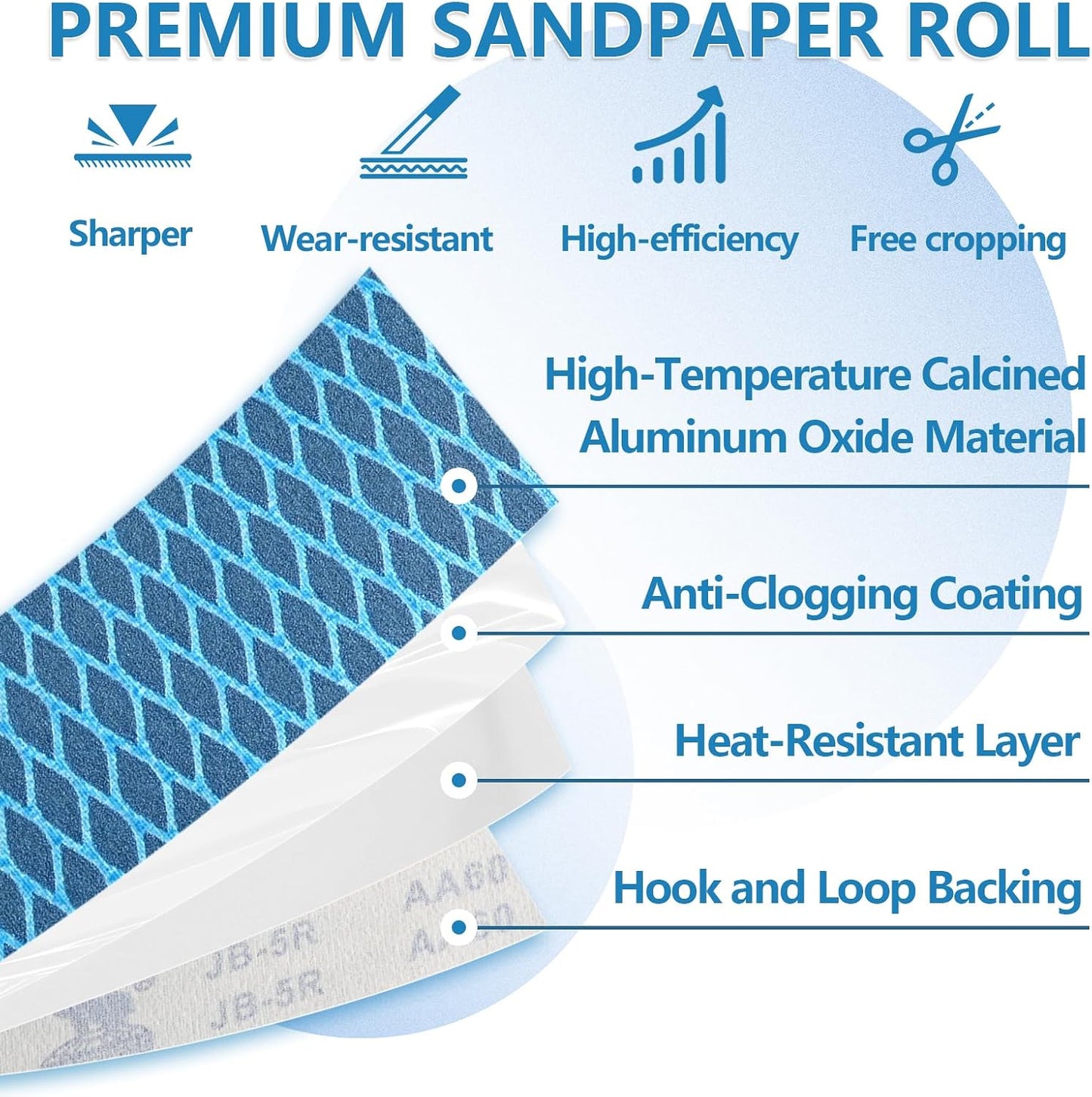 Rollo papel lija diamante 2-3/4pulg x5yd grano 60/80/120