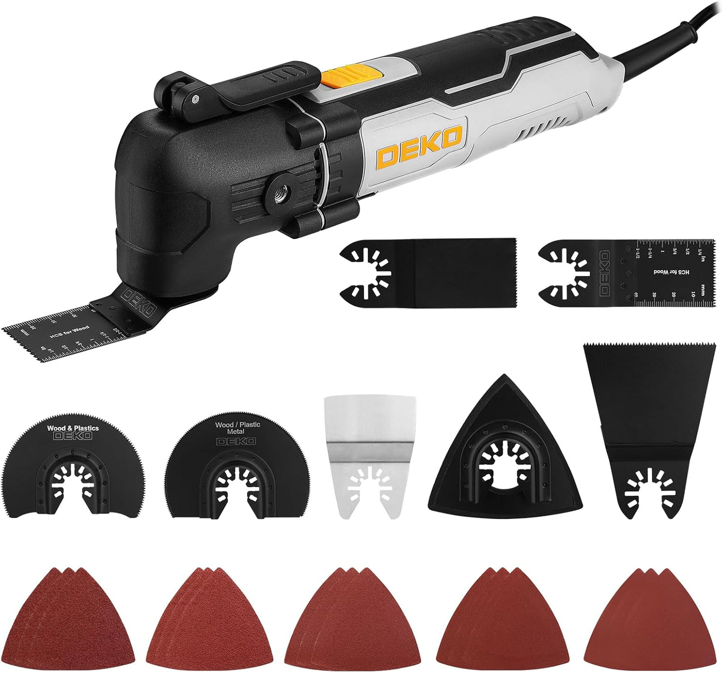 Herramienta oscilante 2.5A 22000RPM kit 22 pzas 6 vel bloqueo