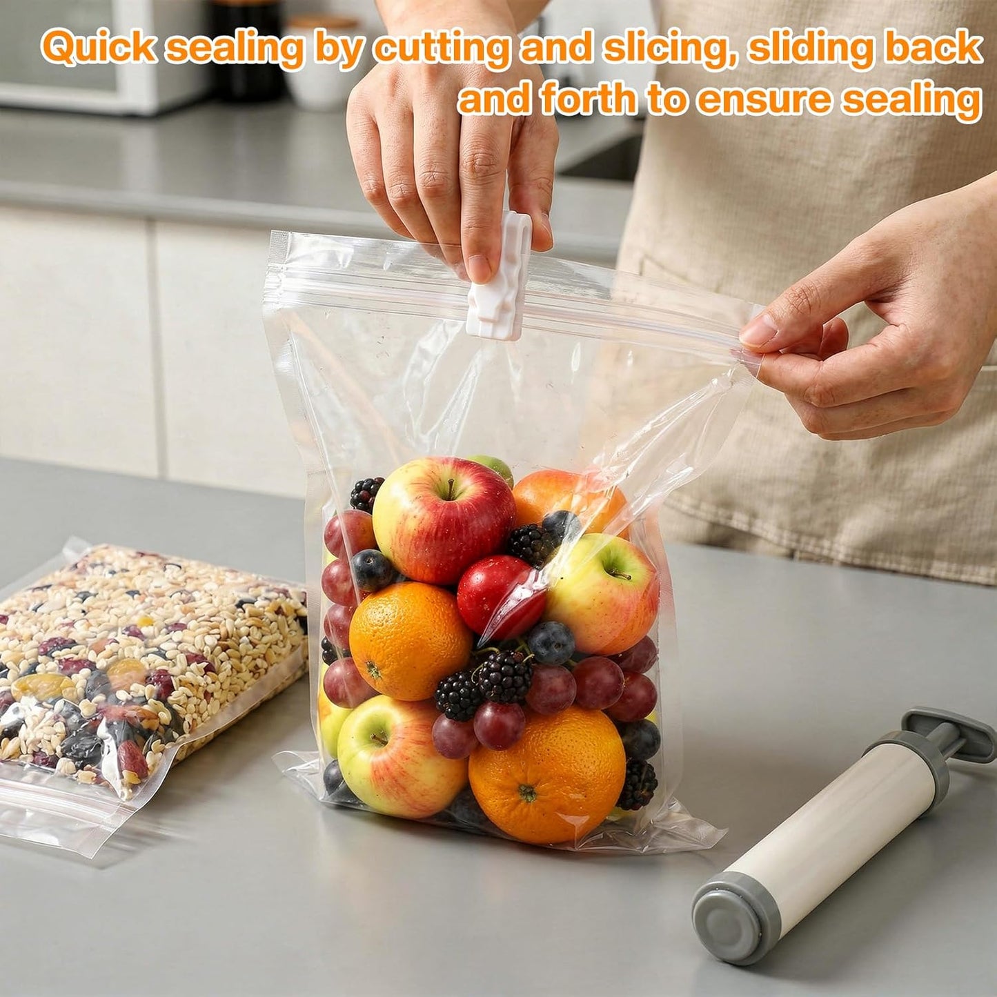 10 Clips Sellado Bolsas Al Vacío Reutilizables