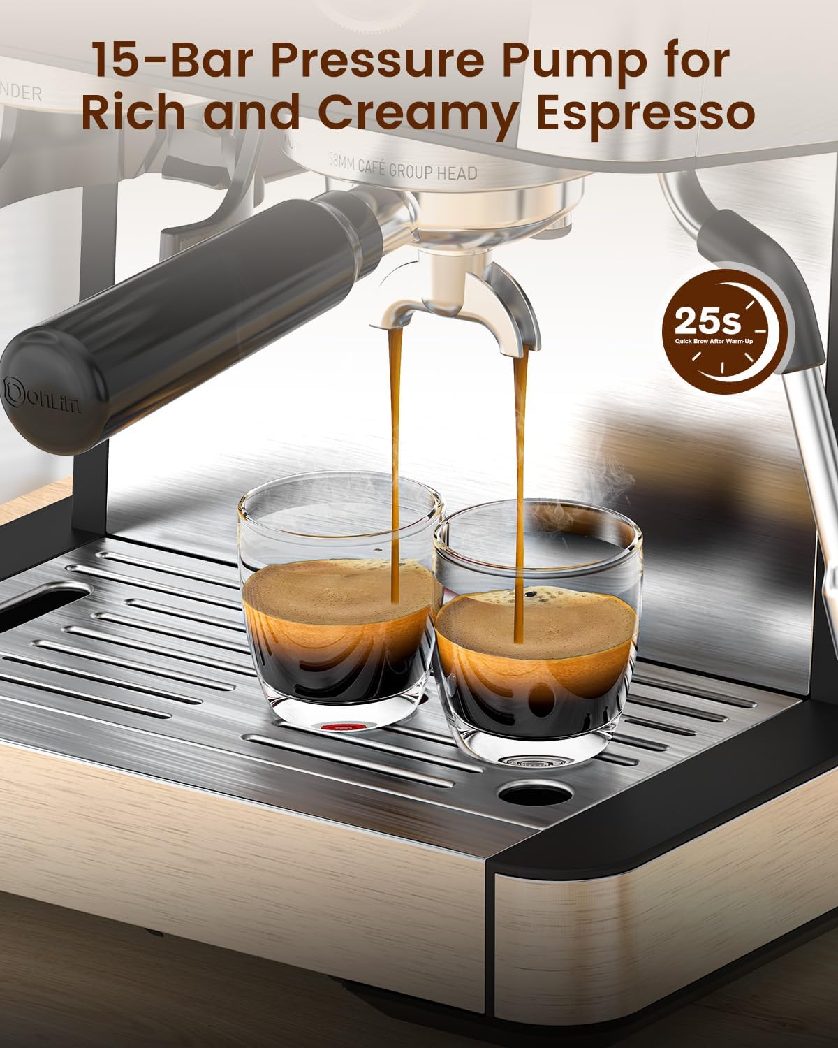Máquina Espresso 2026 con Molinillo y Varilla de Leche Negro