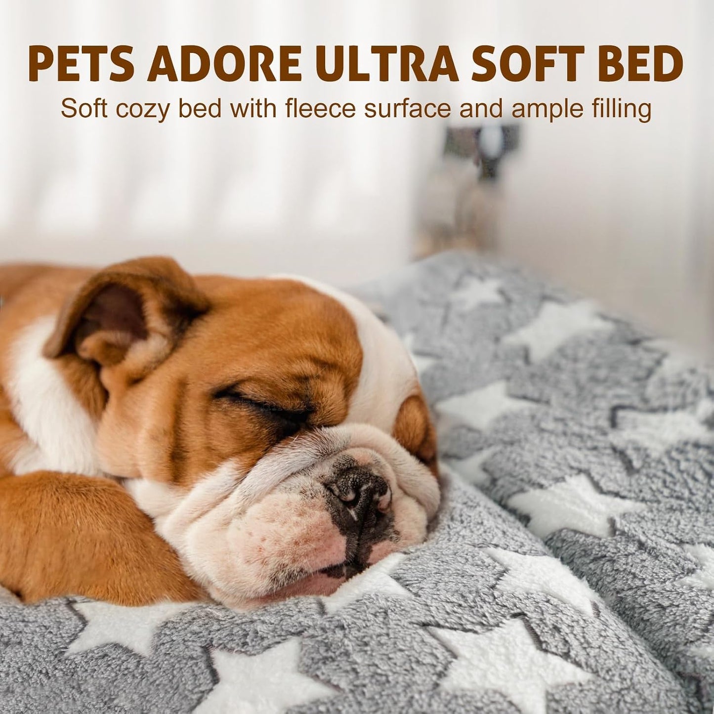 Cama perro estrellas reversible 21x12pulg set 2 gris