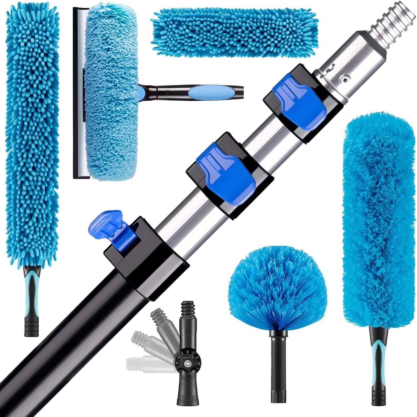 Kit limpieza plumero 20ft poste 5-12ft ventilador alto reutilizable