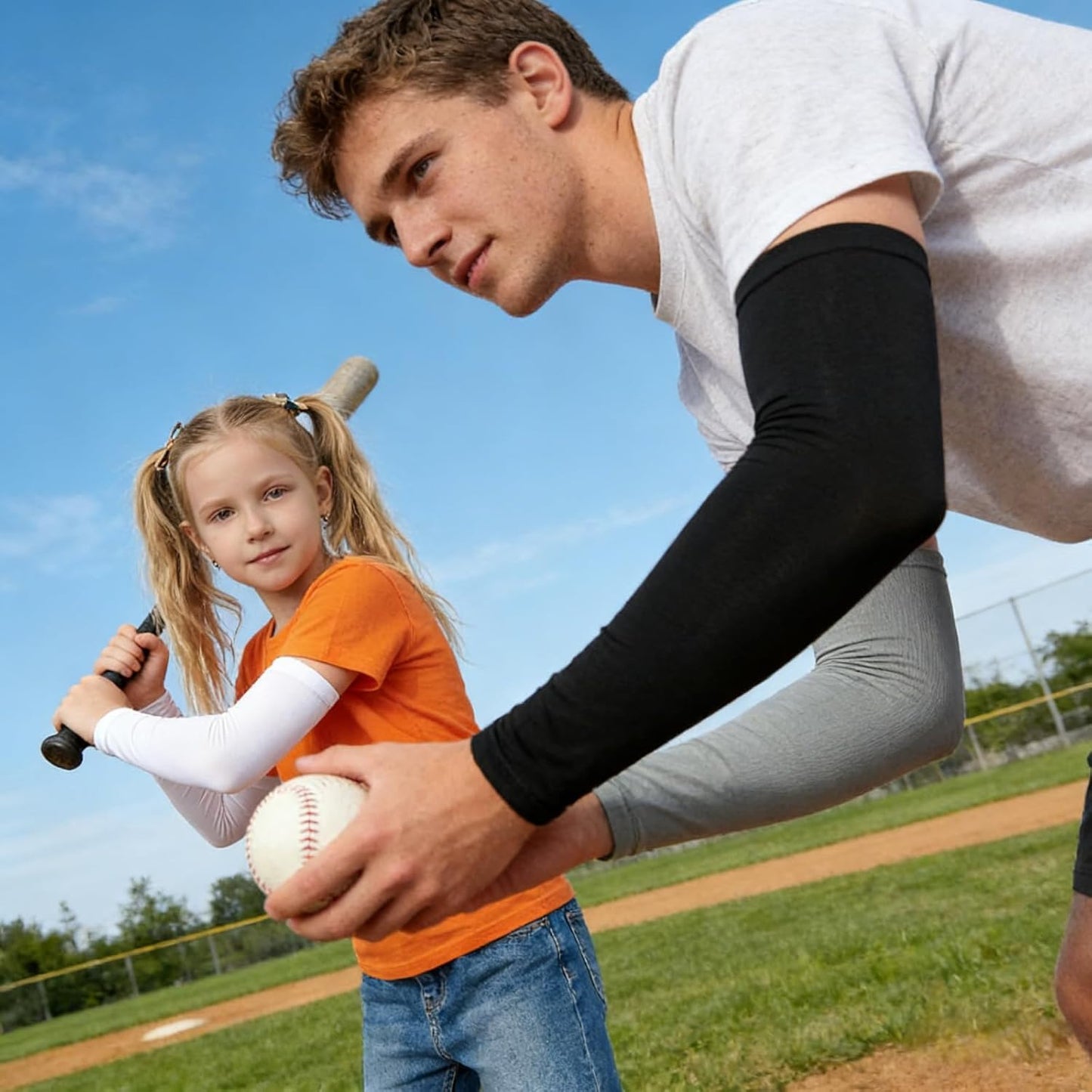 3 Pares Mangas Compresión Niños Deportes UV