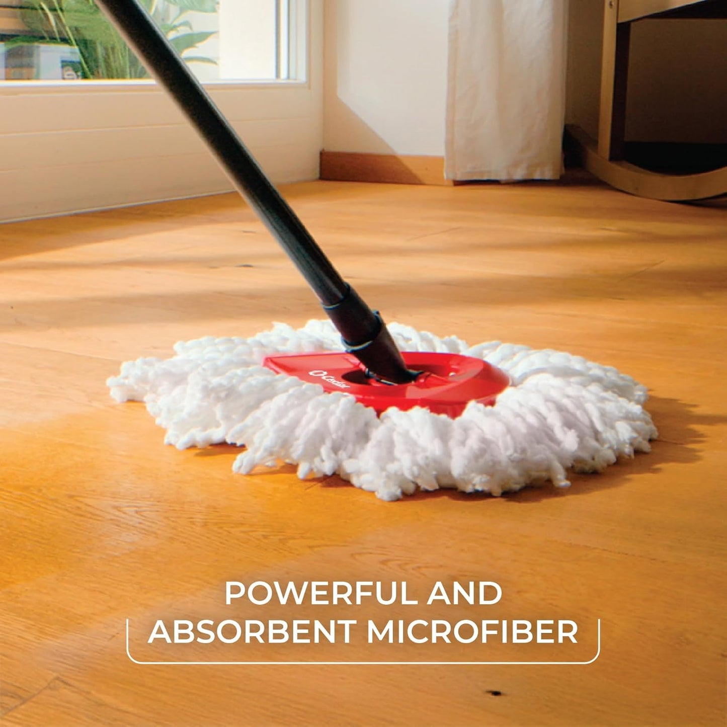 Repuesto mopa giratoria microfibra O-Cedar empaque blanco