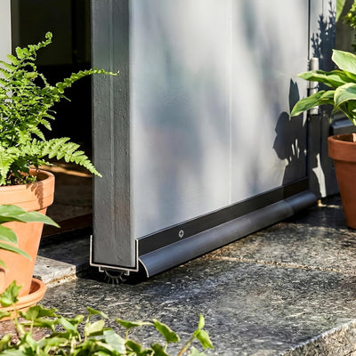 Barrido puerta forma U aluminio tapa goteo atornillable negro 36