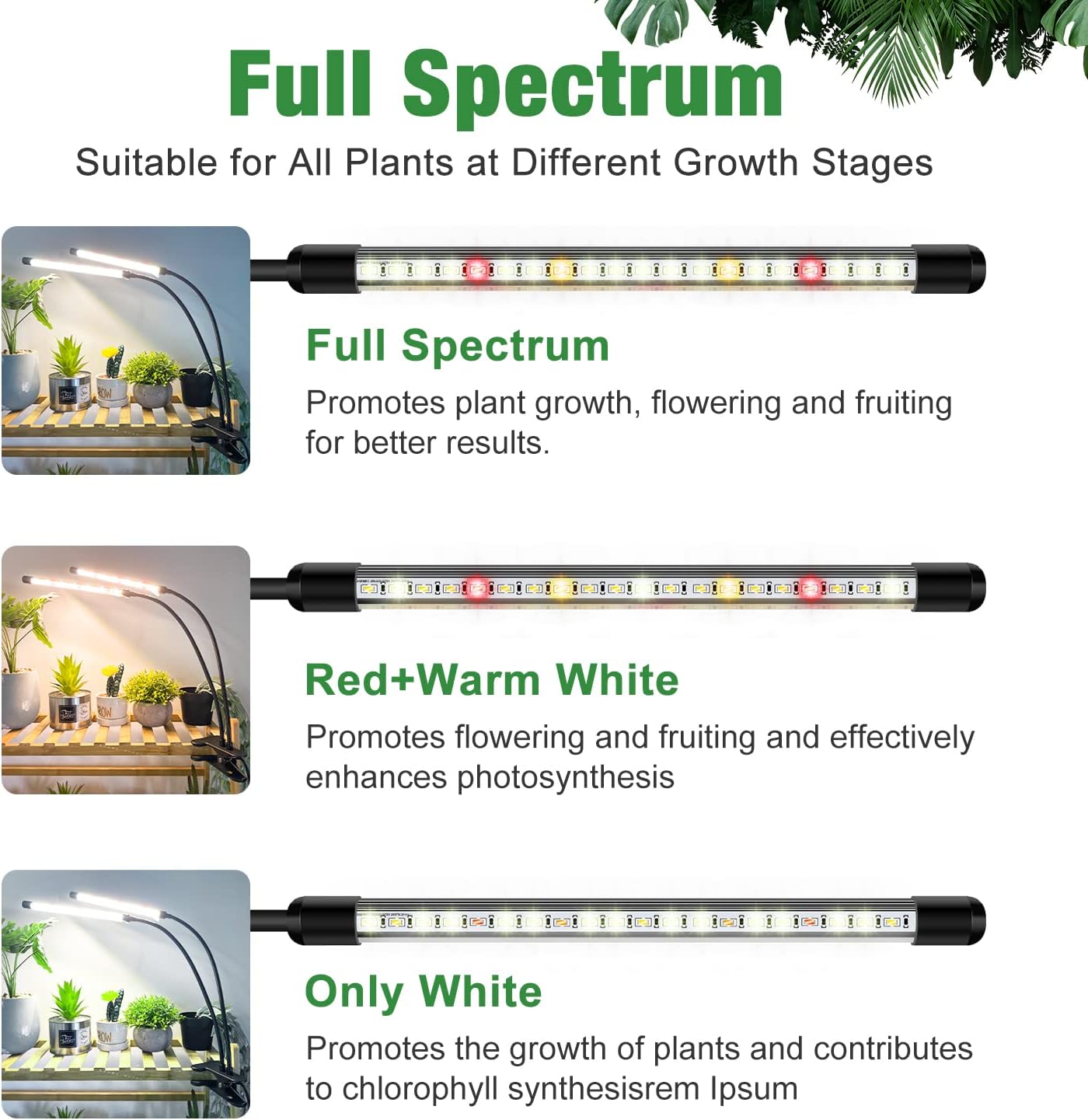Lámpara cultivo 6000K 40 LED espectro completo