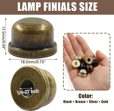Pack 8 Pomos Metal Tapa Rosca Decoración Lámpara 1/4-27 4 Colores