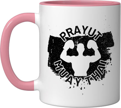 Taza Cerámica Prayut Muay Thai Rosa/Blanca