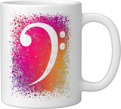 Taza Cerámica para Bajista con Diseño de Clave de Sueldo