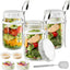 Tarros de ensalada de vidrio 32 oz con tenedores y cepillo a prueba de fugas