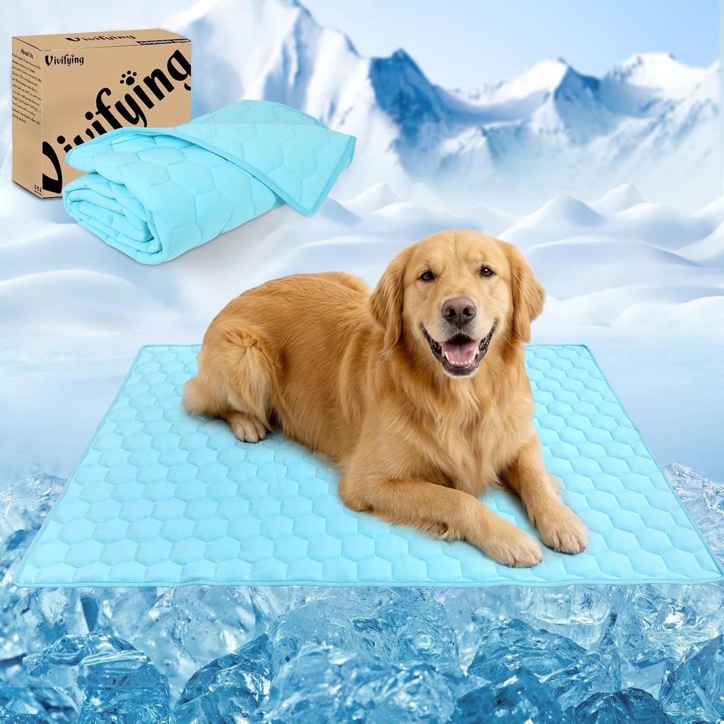 Manta refrescante para perros reversible seda hielo impermeable
