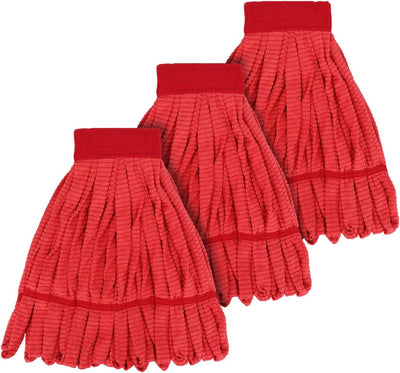 Cabezal fregona industrial microfibra 14oz sin pelusas rojo
