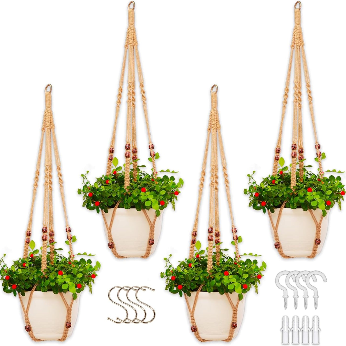 Colgador plantas macramé 8 ganchos decoración bohemia