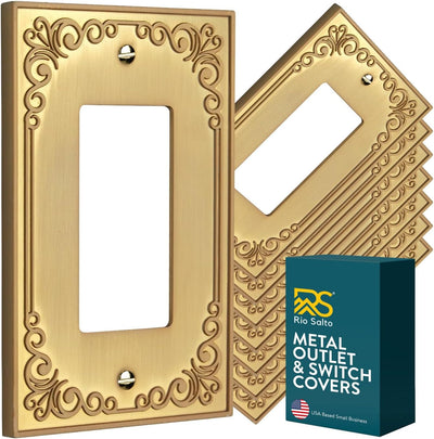 Cubierta placa pared metal dorado interruptor luz decorativa